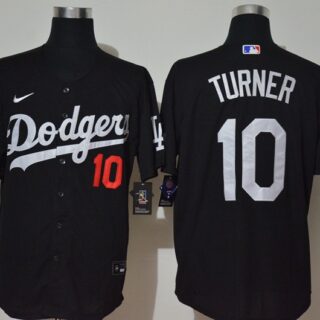 Dodgers 10 Justin Turner Black 2020 Nike Cool Base Jersey