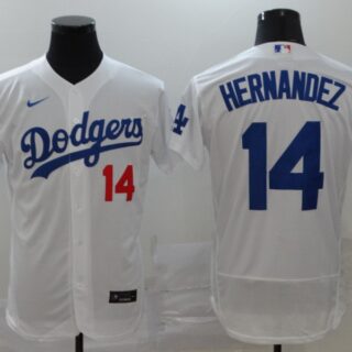 Dodgers 14 Enrique Hernandez White 2020 Nike Flexbase Jersey