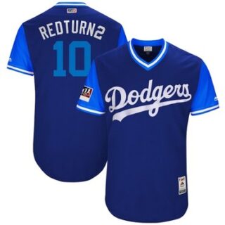 Dodgers #10 Justin Turner Royal Redturn2 Players Weekend Authentic Stitched MLB Jersey