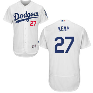 Dodgers #27 Matt Kemp White Flexbase Authentic Collection Stitched Baseball Jersey