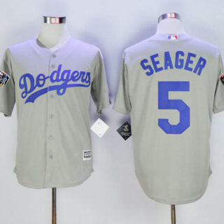 Dodgers #5 Corey Seager Grey New Cool Base 2018 World Series Stitched MLB Jersey