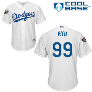 Dodgers #99 Hyun-Jin Ryu White New Cool Base 2018 World Series Stitched MLB Jersey