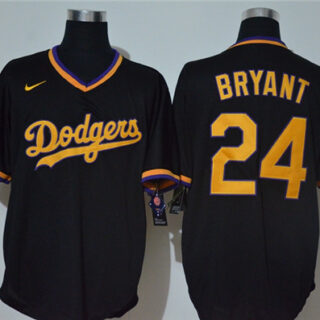 Dodgers 24 Kobe Bryant Black Nike Throwback Cool Base Jersey