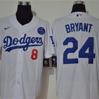 Dodgers 24 Kobe Bryant White 2020 Nike KB Cool Base Jersey