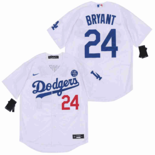 Dodgers 24 Kobe Bryant white 2020 Nike KB Cool Base Jerseys