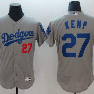 Dodgers 27 Matt Kemp Gray Flexbase Jersey