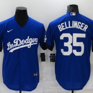 Dodgers 35 Cody Bellinger Royal 2021 City Connect Cool Base Jersey