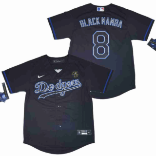 Dodgers 8 Kobe Bryant Black Mamba Nike Cool Base Jersey