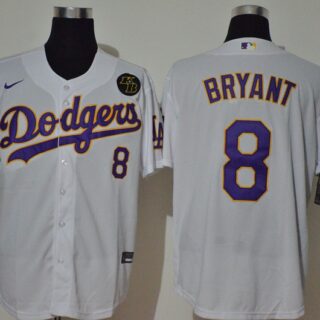 Dodgers 8 Kobe Bryant White 2020 Nike KB Cool Base Jersey