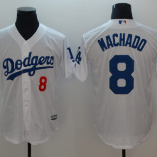 Dodgers 8 Manny Machado White Cool Base Jersey
