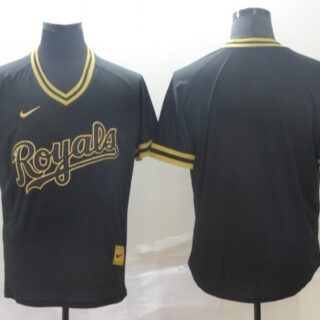 Dodgers Blank Black Gold Nike Cooperstown Collection Legend V Neck Jersey