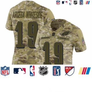 Eagles #19 JJ Arcega-Whiteside Camo Women's Stitched Football Limited 2018 Salute to Service Jersey