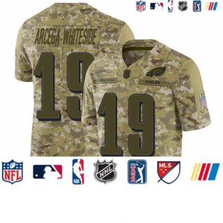 Eagles #19 JJ Arcega-Whiteside Camo Youth Stitched Football Limited 2018 Salute to Service Jersey