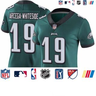 Eagles #19 JJ Arcega-Whiteside Midnight Green Team Color Women's Stitched Football Vapor Untouchable Limited Jersey