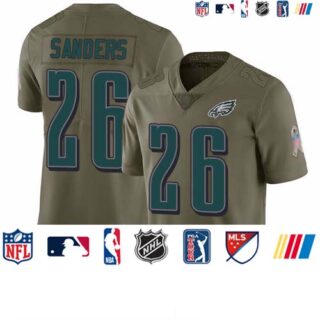 Eagles #26 Miles Sanders Olive Men's Stitched Football Limited 2017 Salute To Service Jersey