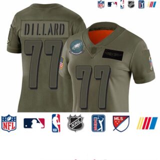 Eagles #77 Andre Dillard Camo Women's Stitched Football Limited 2019 Salute to Service Jersey