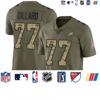 Eagles #77 Andre Dillard Olive Camo Men's Stitched Football Limited 2017 Salute To Service Jersey