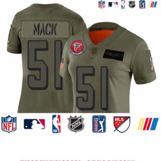 Falcons #51 Alex Mack Camo Women's Stitched Football Limited 2019 Salute to Service Jersey