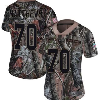 Falcons #70 Jake Matthews Camo Women's Stitched Football Limited Rush Realtree Jersey