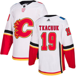 Flames #19 Matthew Tkachuk White Road Authentic Stitched Hockey Jersey