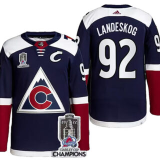Men's Gabriel Landeskog #92 Colorado Avalanche Champions Navy Jersey