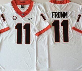 Georgia Bulldogs 11 Jake Fromm White College Football Jersey