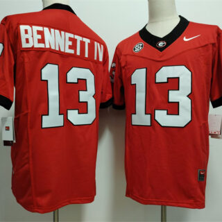 Georgia Bulldogs #13 Stetson Bennett IV Red Stitched Jersey