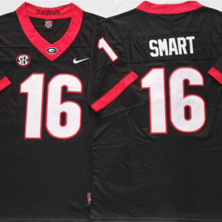 Georgia Bulldogs #16 Smart Black Stitched Jersey