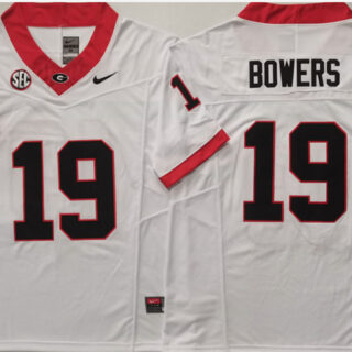 Georgia Bulldogs #19 Brock Bowers White 2024 F.U.S.E. Stitched Jersey