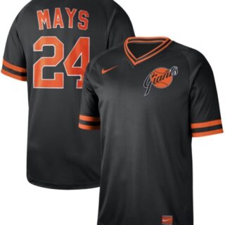 Giants #24 Willie Mays Black Authentic Cooperstown Collection Stitched Baseball Jerseys