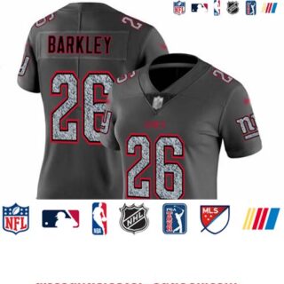 Giants #26 Saquon Barkley Gray Static Women's Stitched Football Vapor Untouchable Limited Jersey