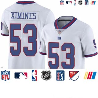 Giants #53 Oshane Ximines White Men's Stitched Football Limited Rush Jersey