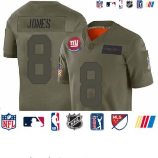 Giants #8 Daniel Jones Camo Youth Stitched Football Limited 2019 Salute to Service Jersey