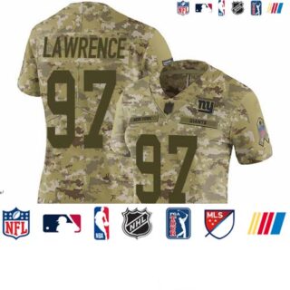 Giants #97 Dexter Lawrence Camo Women's Stitched Football Limited 2018 Salute to Service Jersey