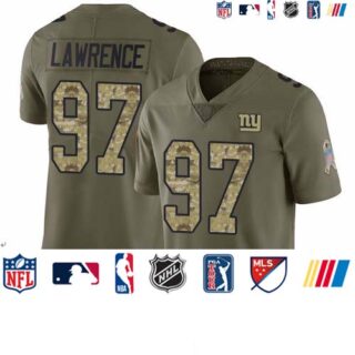Giants #97 Dexter Lawrence Olive Camo Youth Stitched Football Limited 2017 Salute to Service Jersey