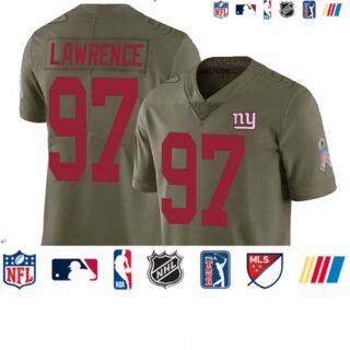 Giants #97 Dexter Lawrence Olive Youth Stitched Football Limited 2017 Salute to Service Jersey