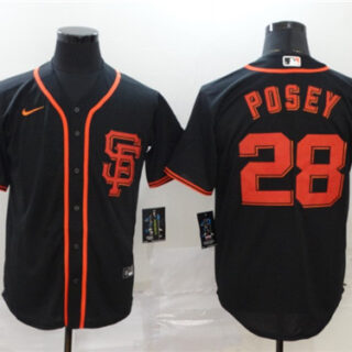 Giants 28 Buster Posey Black 2020 Nike Cool Base Jersey