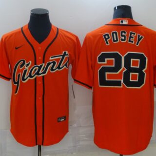 Giants 28 Buster Posey Orange 2020 Nike Cool Base Jersey