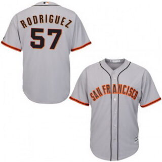 Giants 57 Derek Rodriguez Gray Cool Base Jersey