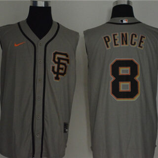 Giants 8 Hunter Pence Gray Nike Cool Base Sleeveless Jersey