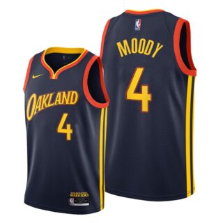 Golden State Warriors #4 Moses Moody Navy Men's Jersey