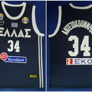 Greece Hellas 34 Giannis Antetokounmpo Navy World Cup College Basketball Jersey