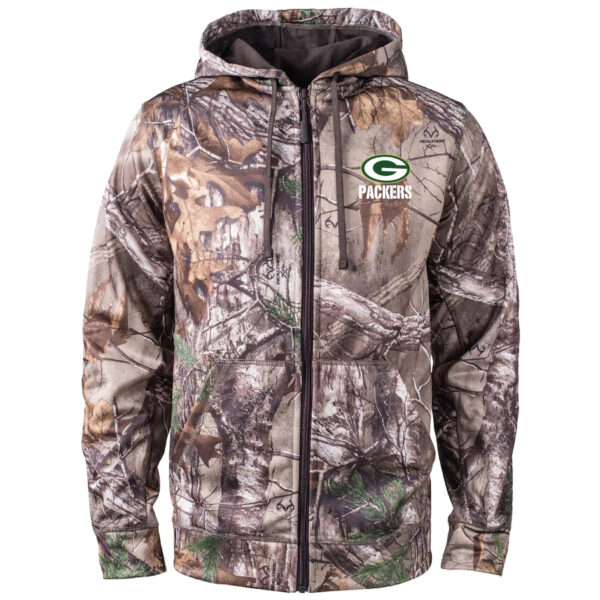 Green Bay Packers 2020 NFL Men's Realtree Camo Full-Zip Hoodie