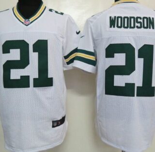 Men's Green Bay Packers #21 Charles Woodson White Elite Jersey