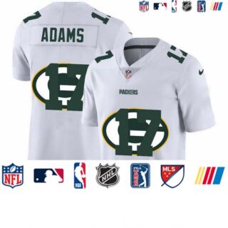 Green Bay Packers #17 Davante Adams White Men's Nike Team Logo Dual Overlap Limited NFL Jersey
