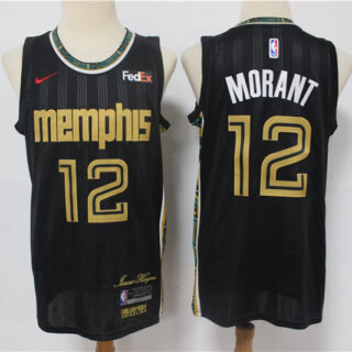 Grizzlies 12 Ja Morant Black 2020 21 City Edition Nike Swingman Jersey