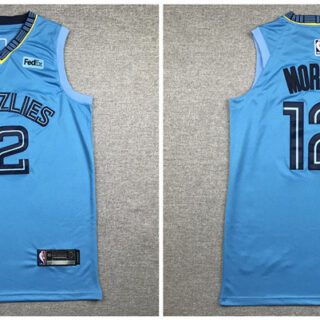 Grizzlies 12 Ja Morant Light Blue Nike Authentic Jersey