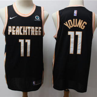 Hawks 11 Trae Young Black 2019-20 Nike City Edition Swingman Jersey