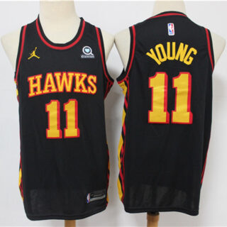 Hawks 11 Trae Young Black 2020 Swingman Jersey