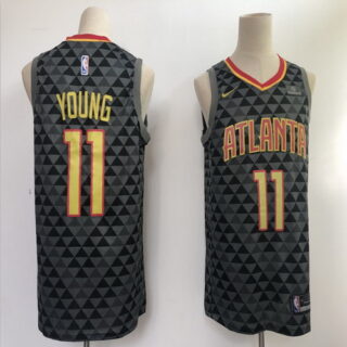 Hawks 11 Trae Young Black Nike Swingman Jersey